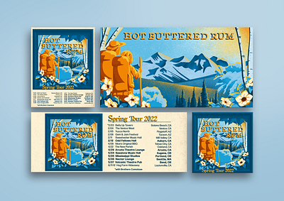 Hot Buttered Rum Spring Tour '22 Ad Mat Design ad mat artwork band merch bluegrass colorado design event poster gig poster graphic design graphics illustration jam band photoshop procreate tour art tour poster