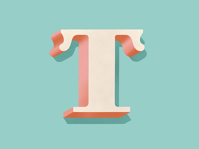 T 36 days of type design dimensional type drop cap hand lettering lettering typography