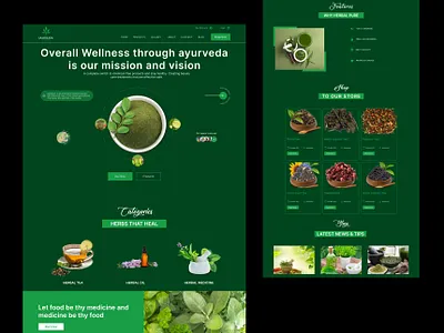 Ayurveda Website Exploration aurveda treatment ayurveda ayurveda medicine bi bitmatestudio branding cosmetic cosmetics store green web health health care landing page medical web medicine ui ux web website