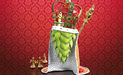 Hop King Nelson - 3D Render 3d baroque beer beer art branding craft craft beer design graphic design label logo package package design photoshop red render vector