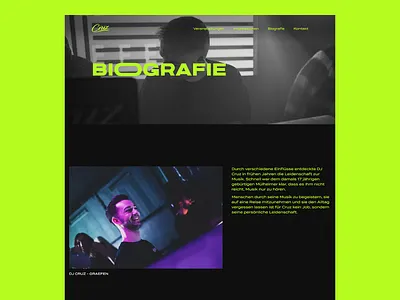 Website for an urban and latin DJ animation biography bold dance dark design dj gsap latin neon noise ui urban website