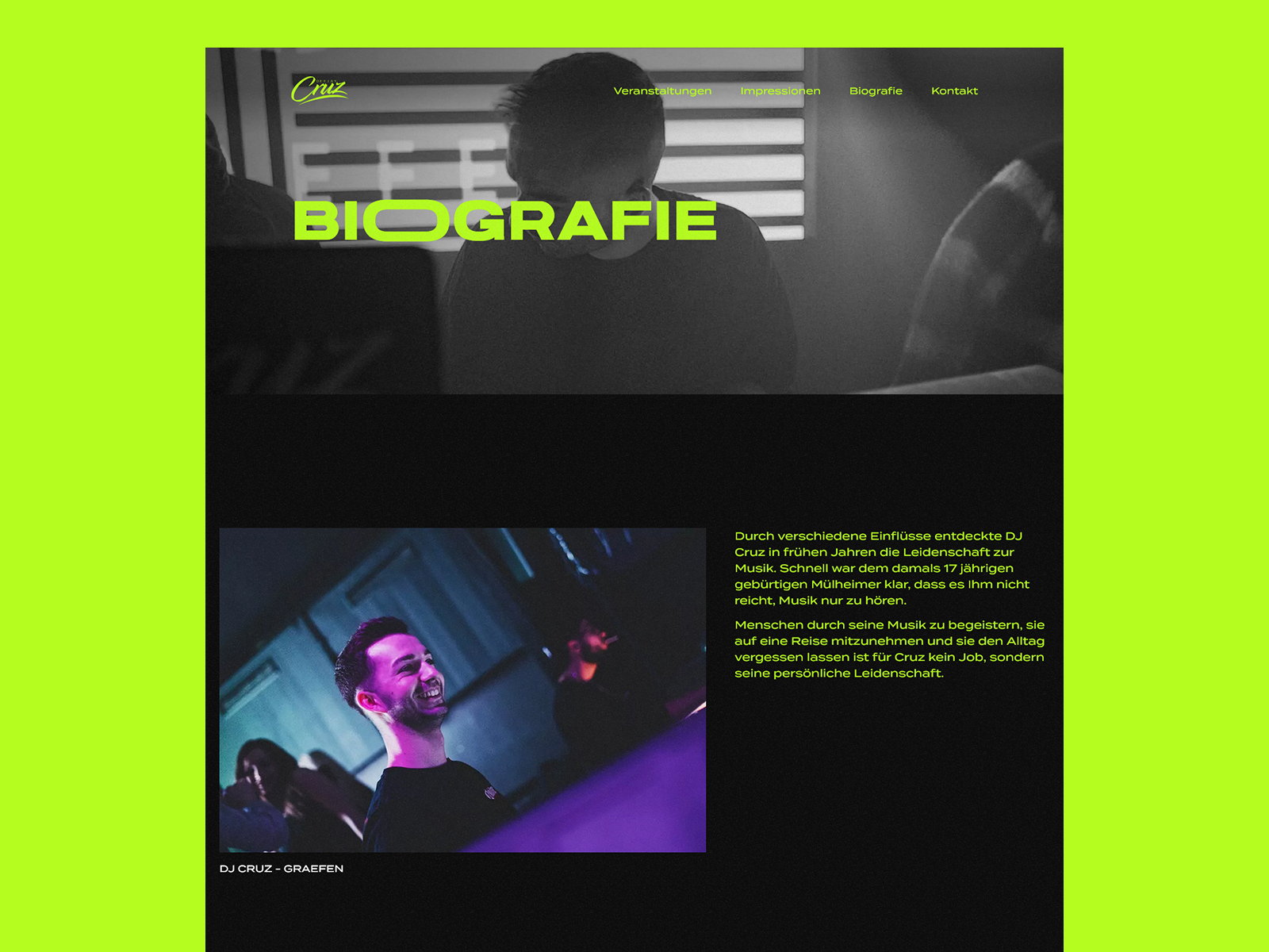 Example of Website for an urban and latin DJ