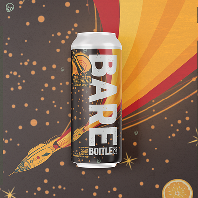 Retro Space Label Design beer beer art branding craft beer design futurism graphic design illustration label logo orange package package design photoshop retro rocket space vector vintage