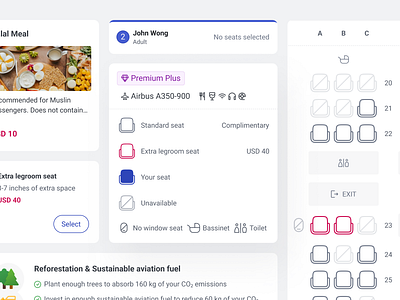 Booking Flight: AncillaryChoosing📌 airline booking components concept design design system library retail templates travel ui