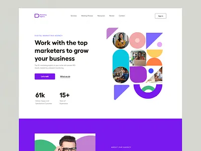 Digital Marketing Agency Landing Page agency branding business company designer digital agency landing page marketing marketing agency online business online marketing online store promotion seo services startup strategy uidesign uiux web design web page