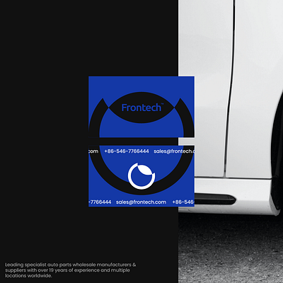 Frontech - logo + business card auto automotive blue branding business card car cars company creative design designer graphic design logo minimalist mockup modern parts simple tech vector