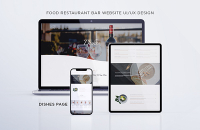 DISHES PAGE | FOOD RESTAURANT BAR WEBSITE UIUX DESIGN illustrator