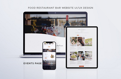 EVENTS PAGE | FOOD RESTAURANT BAR WEBSITE UIUX DESIGN illustrator