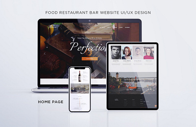 HOME PAGE | FOOD RESTAURANT BAR WEBSITE UIUX DESIGN illustrator