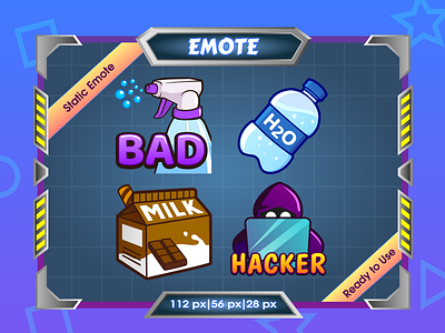 4x Free Emote for Streamer, Twitch Emote, Discord Emote bad discord emote free emote h2o hacker hydrate milk streamer twitch