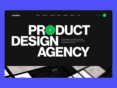 Smooth preloader & home for the design agency website | Lazarev. agency animation award winner design digital dynamic home lazarev motion graphics portfolio preloader preview product self promotion ui web