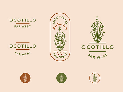 Ocotillo Far West Logo Set apparel brand illustrator logo ocotillo vector west texas