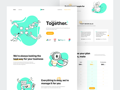 🔹Soussie • Management Business Landing Page branding business design illustration landing page langsing page design manage management management business minimal office services shop ui ux web design website website design