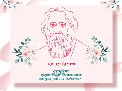 Rabindra-Jayanti Social Media Post branding design graphic design illustration rabindranath tagore