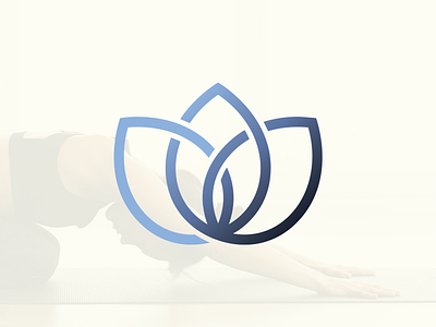 Reviving Hope Logo blue continuous logo lotus navy wellness yoga