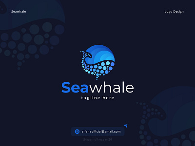 Seawhale - Blockchain Marketing Agency Logo Design agency aqua blockchain brand identity branding creative crypto currency digital finance logo logo design logo identity logotype marketing modern logo sea token web3 whale