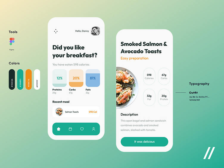 Calorie counting app by kristina spiridonova for purrweb ui ux agency