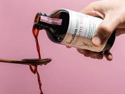 The Breadbox Apothecary 1/3 branding elderberry flower fruit health healthcare illustration magic medicine packaging st pete syrup tampa tonic typography vintage wellness