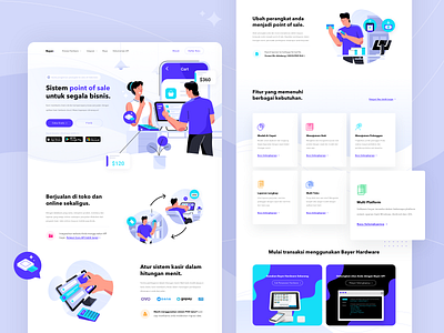 Bayer - Point of Sale Landing Page Exploration branding design flat flat illustration hero illustration homepage illustration landing page poin of sale pos purple ui ui design uiux web website