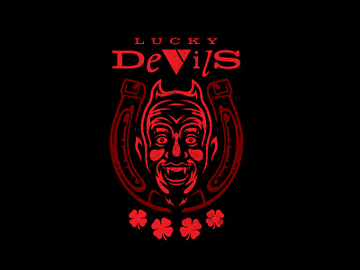 Lucky Devils clover design devil digital art gambling graphic design horseshoe illustration illustrator luck lucky devil shamrock vector