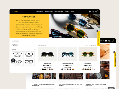 LOOK || FASHION E- COMMERCE PLATFORM boutique platform collections e commerce plaform easy navigation eyeglasses fashion functionality homepage landing page mens sunglasses online store platform product page shopping style sunglasses uv protection uxui vibrant colors womens sunglasses