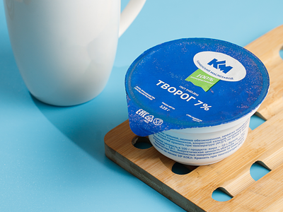 Product packaging for milk factory blue brand branding butter cottage cheese factory logo milk milk factory natural pack spread