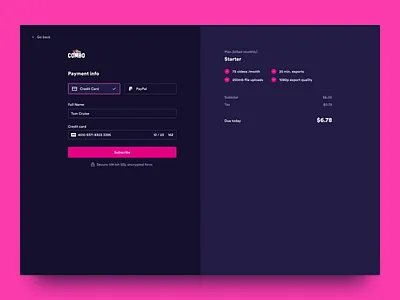 Combo checkout cart checkout clean combo interface pay payment purchase subscription ui web