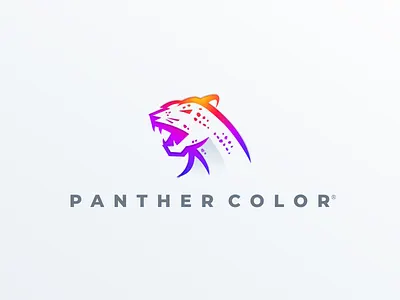 Panther Color Logo Design animal branding colorful identity logo mascot panther simple