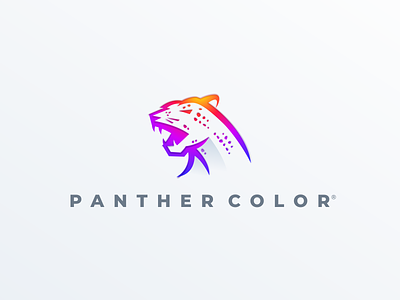 Panther Color Logo Design animal branding colorful identity logo mascot panther simple