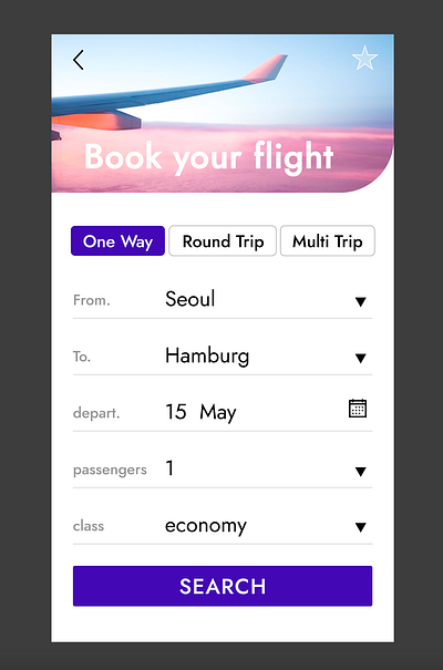 #Daily UI :: 068 Flight Search daily ui :: 068 flight search