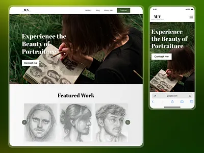 Responsive Portfolio Website Design for a Portrait Artist aesthetic ui artist portfolio creative website design inspiration figma design interactive design landing page landing page ui minimalist design mobile friendly modern web design personal website portfolio website responsive design ui user interface ux web design web ui inspiration website concept