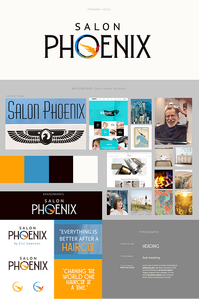 Salon Phoenix Brand Board brand brand design brand strategy branding design graphic design logo logo design