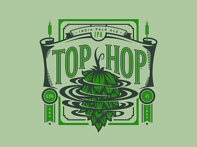 Top Hop beer hop hops illustration label michigan top