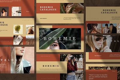 BOHEMIE Powerpoint Template bohemie coral deck elegant fashion google slide keynote pitch powerpoint ppt pptx presentation presentation layout simple slide template