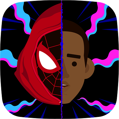 Miles! black branding design icon illustration logo miles morales red spider spiderman web