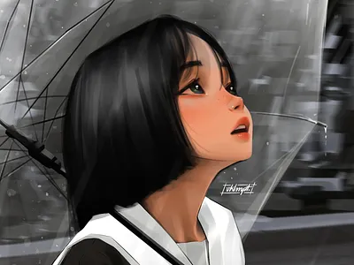 🌧️ anime art character cute drawings girl girl character illustration