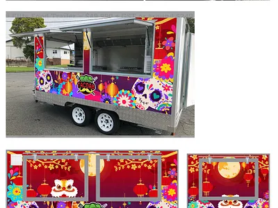 Food truck wrap design for Mexican food trailer. branding car wrap design carwraps food trailer wrap food truck design food truck wrap graphic design illustration trailer wrap truck design van wrap vector vehicle branding vehicle wrap wrap design