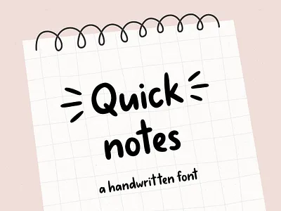 Quick notes Handwritten Font children font cute font fun font hand lettered font hand lettering handwritten font instagramm font ipad font kids font notes playful font positive font procreate notes quick notes quirky font school font sketch