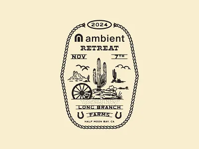 Ambient Retreat Shirt apparel badge bandana branding cactus clothing desert illustration logo merch ranch retreat rope shane harris shirt shirt design t shirt type vector western