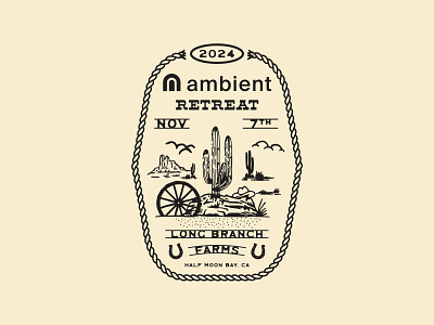 Ambient Retreat Shirt apparel badge bandana branding cactus clothing desert illustration logo merch ranch retreat rope shane harris shirt shirt design t shirt type vector western