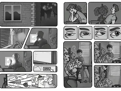 Animated Comic "Creative team" 1/4 animation branding comic history illustrations koshutrina merkulove procreate