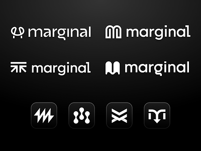 Marginal Logo Concepts - Round 2 abstract bold book brand mark branding geometric graphic design iconography letter m logo logo mark mark modern monoline sans serif team building type typography wordmark