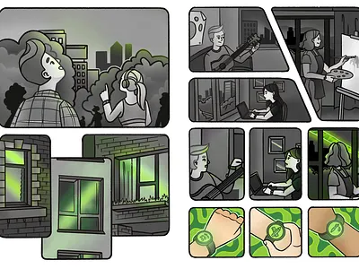 Animated Comic "Creative team" 3\4 animation comic history illustrations koshutrina merkulove procreate