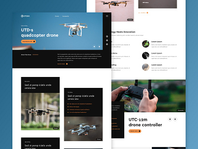 Drones landing page clean concept landing page modern ui ux ui design web design website