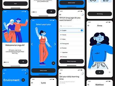 Language Learning App design language learning product design ui ux design