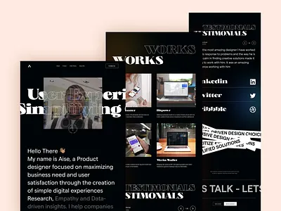 Portfolio Design clean landing page minimal motion portfolio web web design website