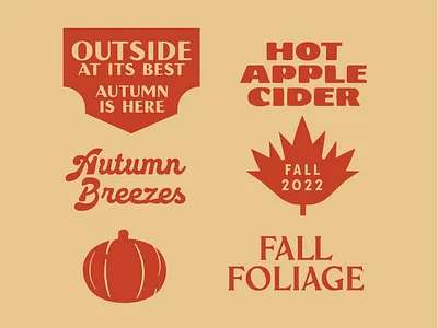 Fall 2022 apple apple cider autumn badge branding fall foliage leaves logo pumpkin retro