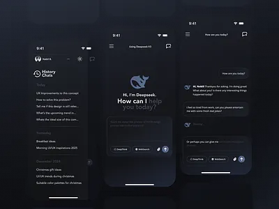 Deepseek AI - Mobile App Redesign ai ai app ai mobile app android app app design chatgpt deepseek ios mobile mobile app redesign ui ux