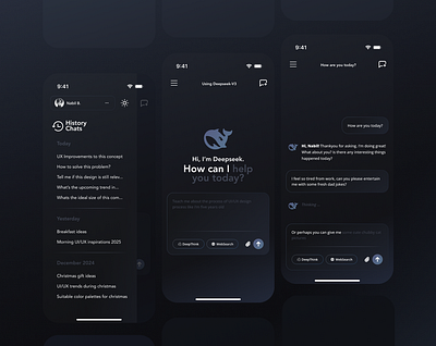 Deepseek AI - Mobile App Redesign ai ai app ai mobile app android app app design chatgpt deepseek ios mobile mobile app redesign ui ux