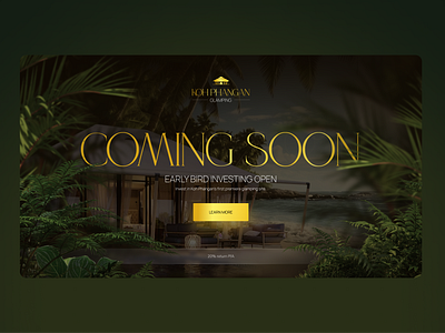 Invest in Glamping site. Real Estate in Thailand branding design glamping graphic design investitions landing landing page logo real estate thailand tropics ui uiux ux web design